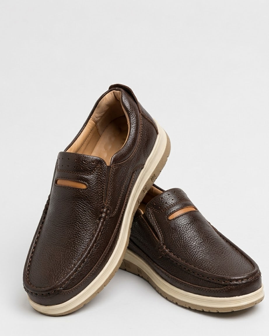 Premium Handcrafted Leather Dark Brown Medicated Comfort Insole | Durable Shock Absorber Sole – Ultimate Daily Wear Comfort