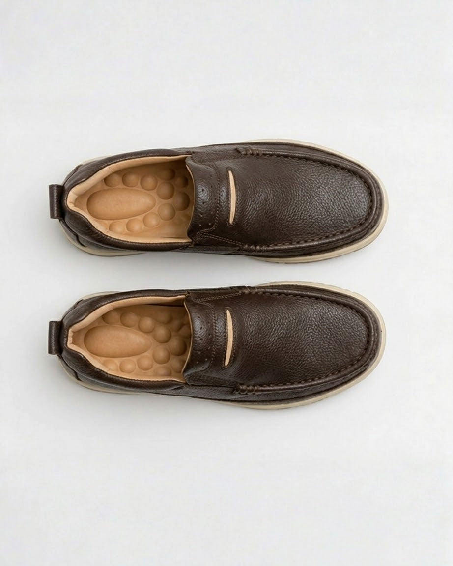 Premium Handcrafted Leather Dark Brown Medicated Comfort Insole | Durable Shock Absorber Sole – Ultimate Daily Wear Comfort