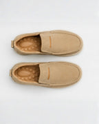 Men’s Beige Soft-Touch Medicated Loafer Suede Jogger | Non-Slip Ergonomic Sole – Pure Handmade Comfort