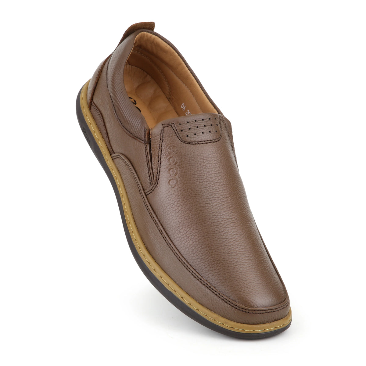 Premium Medicated Leather Shoes Sizes Up to 47 - BROWN