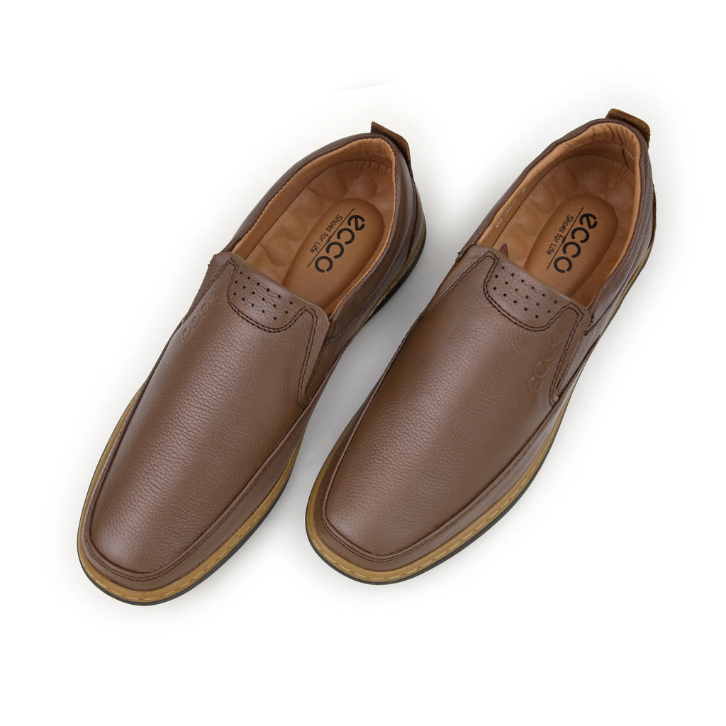 Premium Medicated Leather Shoes Sizes Up to 47 - BROWN