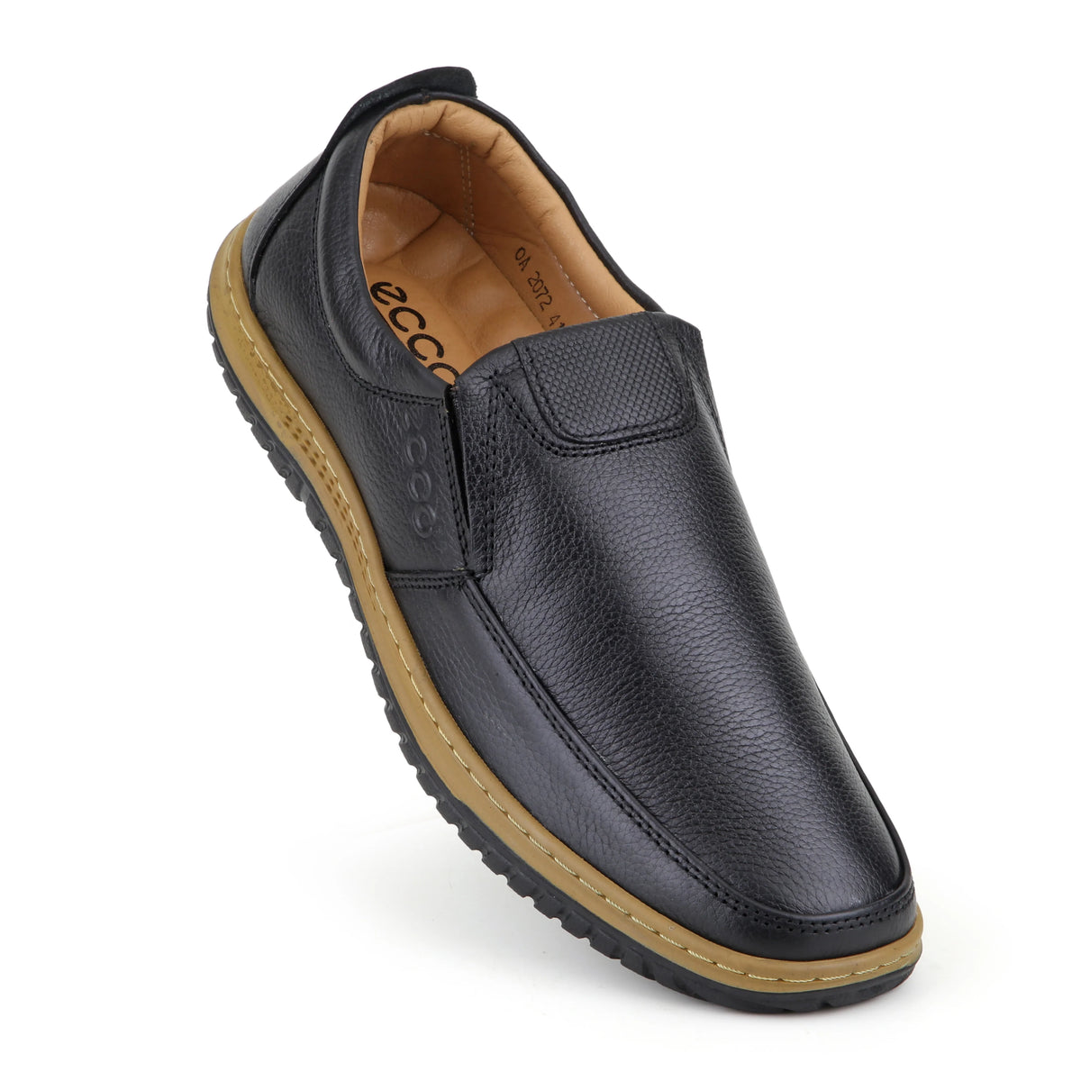 Premium Medicated Leather Shoes Sizes Up to 47 - BLACK