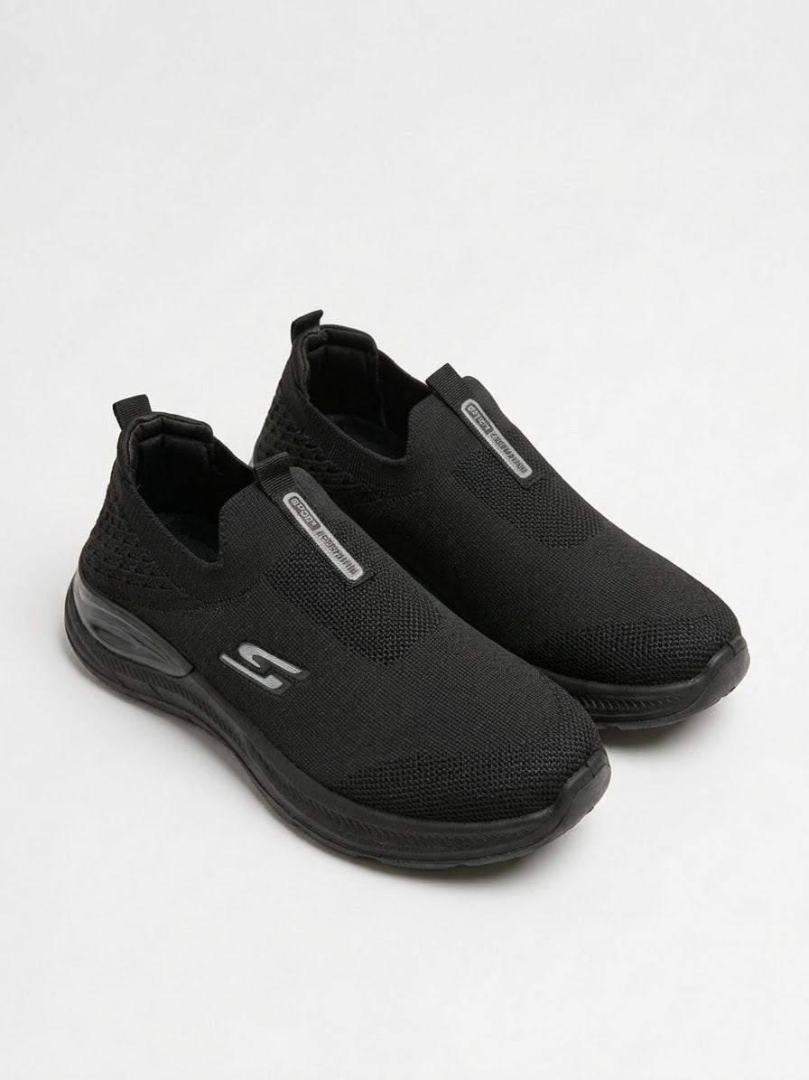 Black Comfort Knit Slip-On Skechers