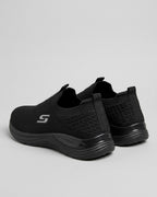 Black Comfort Knit Slip-On Skechers