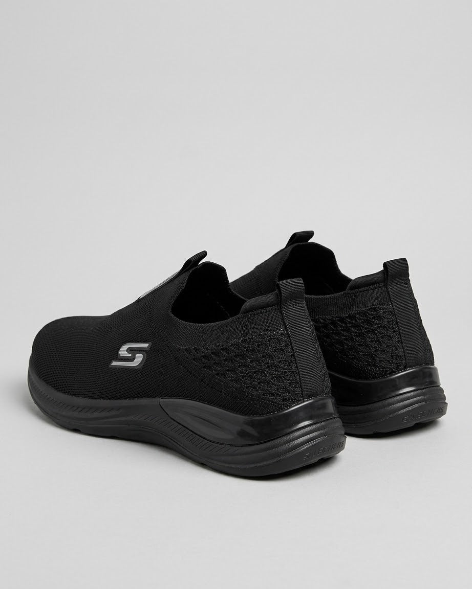 Black Comfort Knit Slip-On Skechers