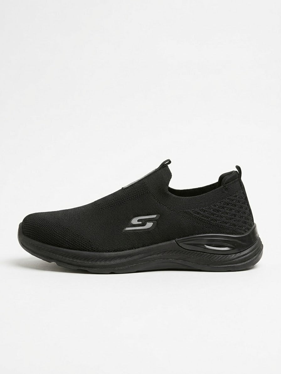 Black Comfort Knit Slip-On Skechers
