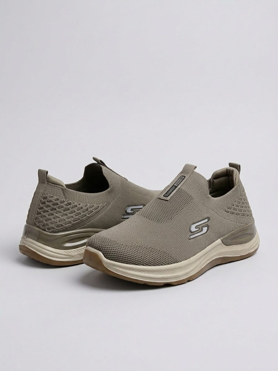 Olive Comfort Knit Slip-On Skechers