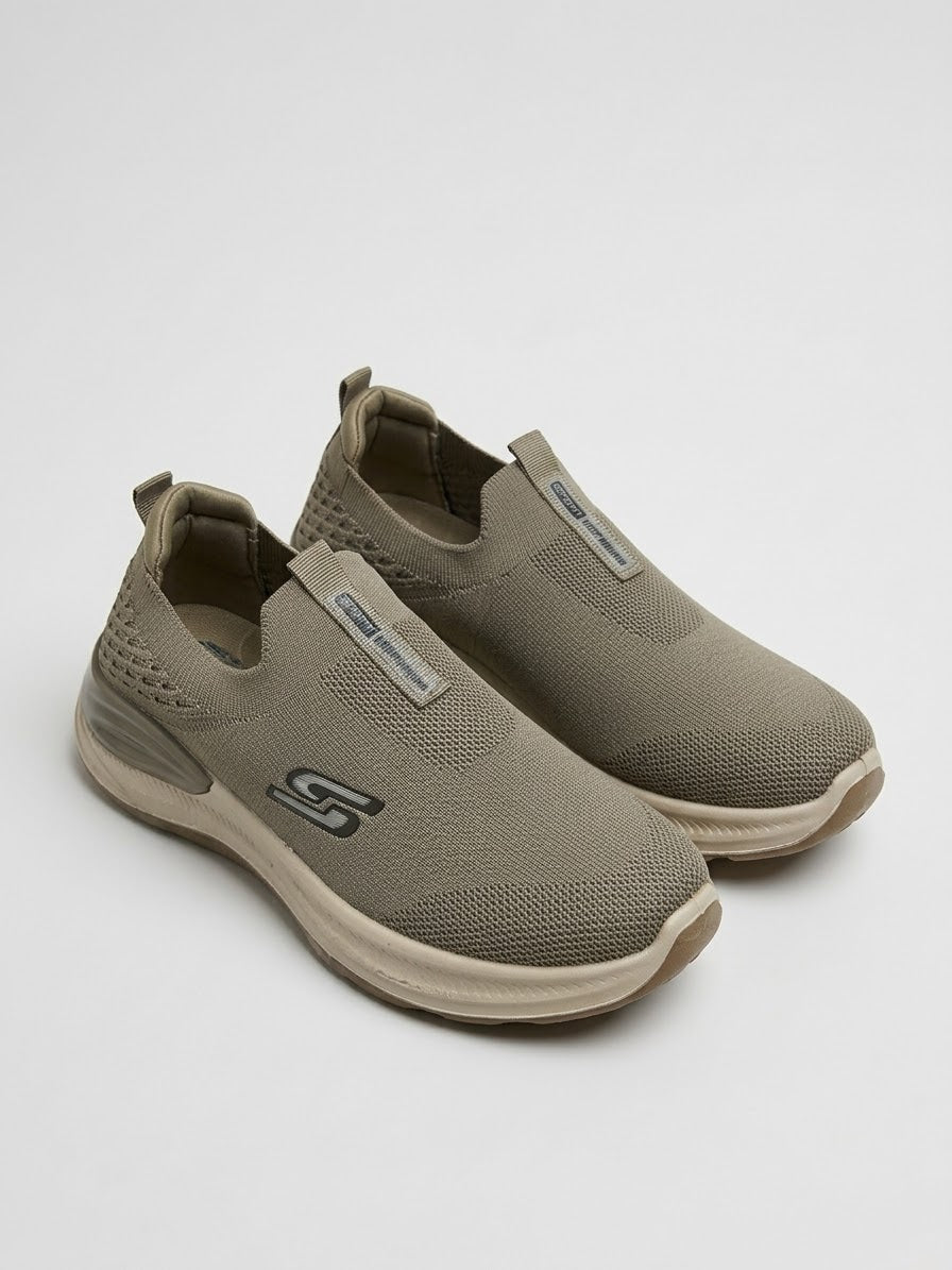 Olive Comfort Knit Slip-On Skechers