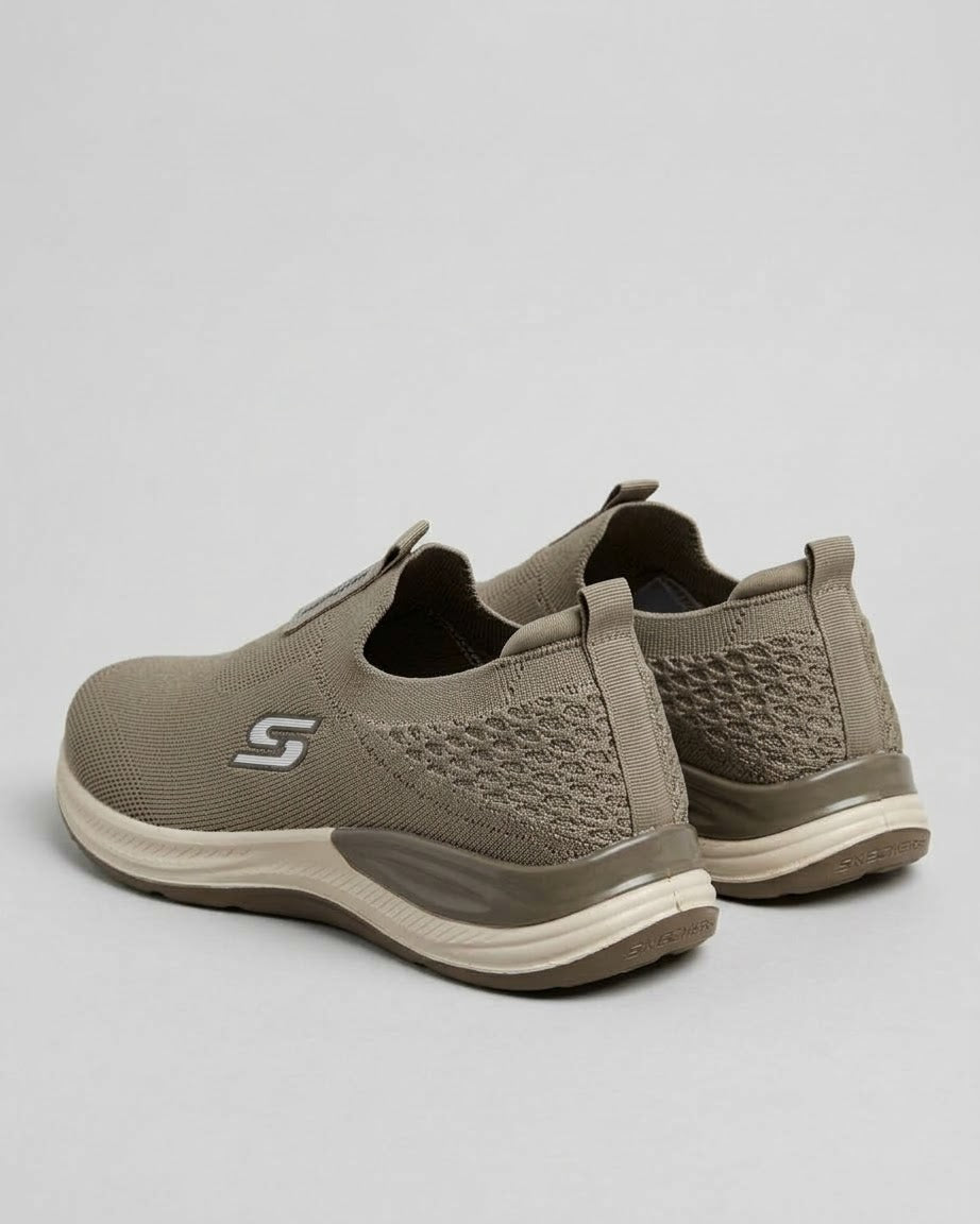 Olive Comfort Knit Slip-On Skechers