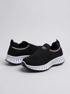 Women’s Knit Comfort Black Slip-On Sneakers