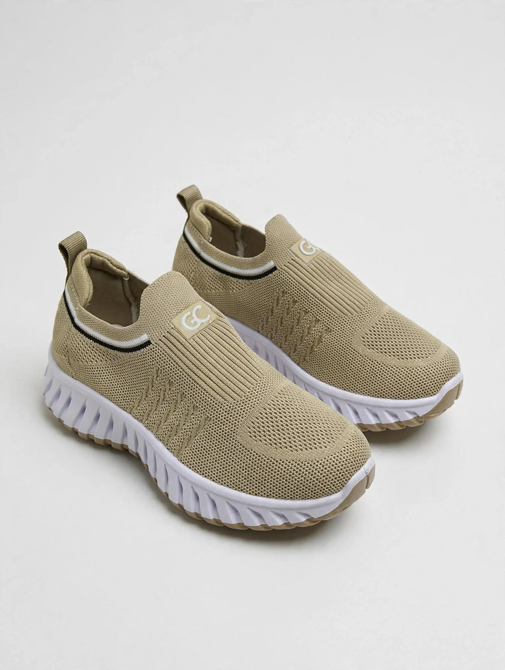 Women’s Knit Comfort Beige Slip-On Sneakers
