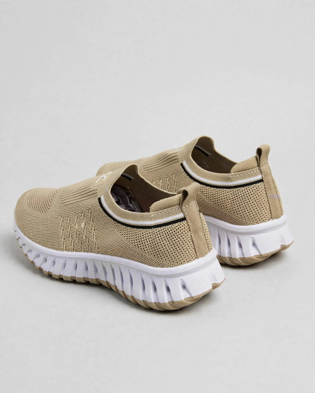 Women’s Knit Comfort Beige Slip-On Sneakers