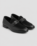 Black Suede Touch Premium Loafer — studio light grey background