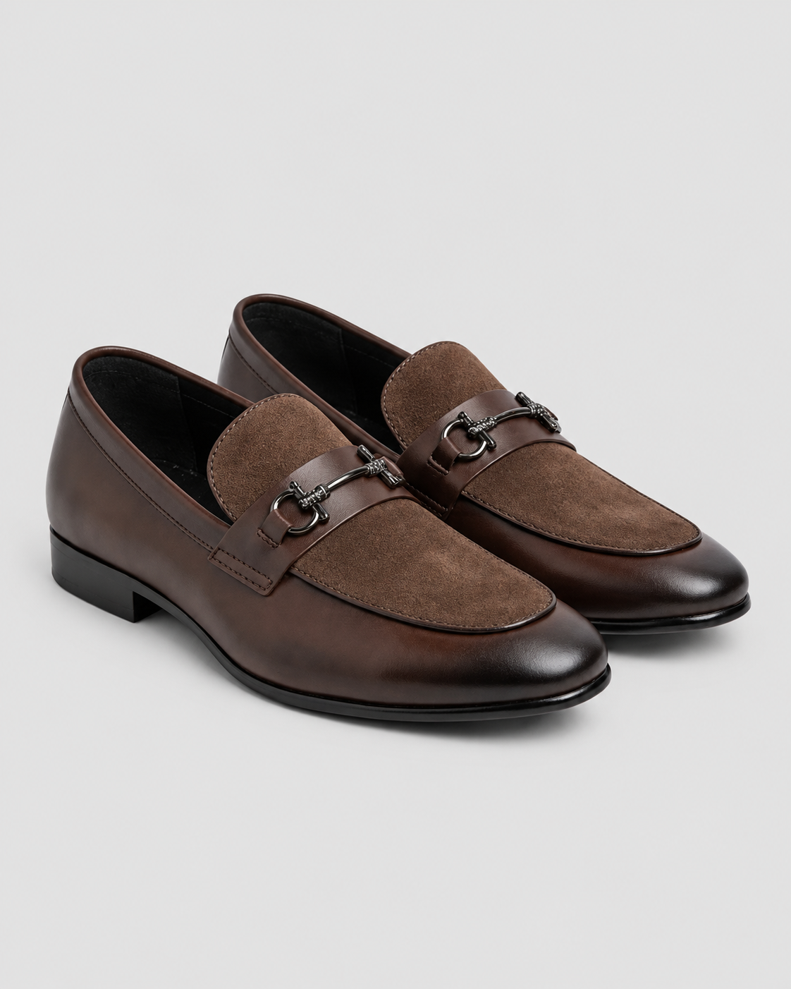 Brown Suede Touch Premium Loafer — studio light grey background